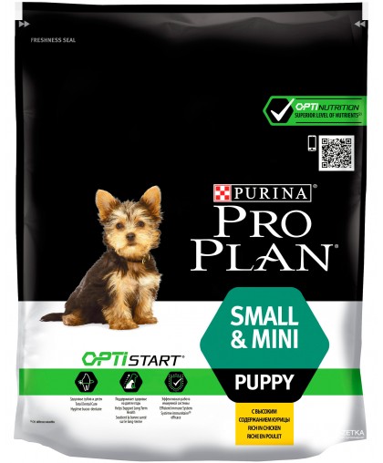     PRO PLAN PUPPY  для мелких и карлик. щенков Курица Рис